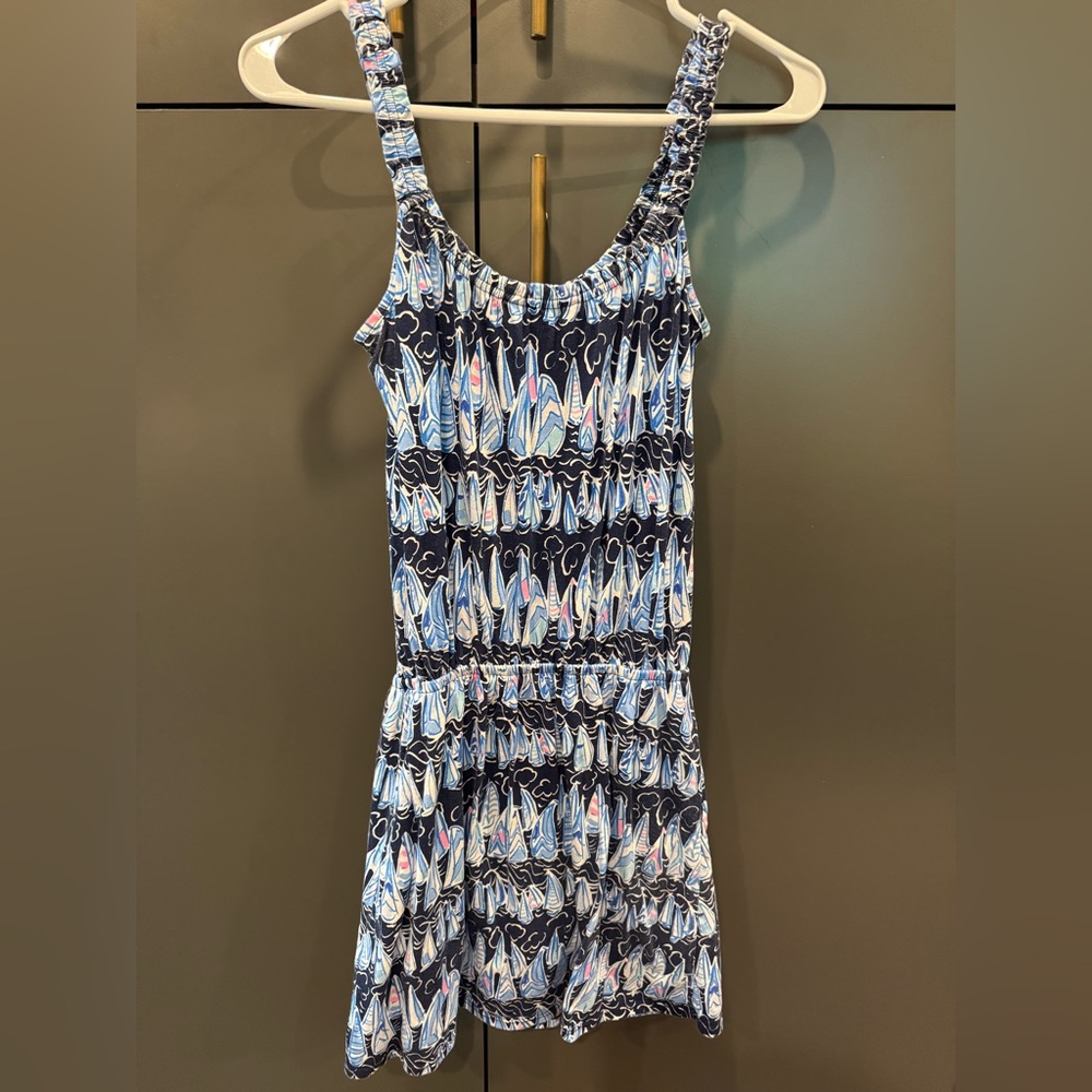 Lilly Pulitzer Loro Romper in Low Tide Navy Sails and Stripes Womens Size XS - Picture 3 of 5